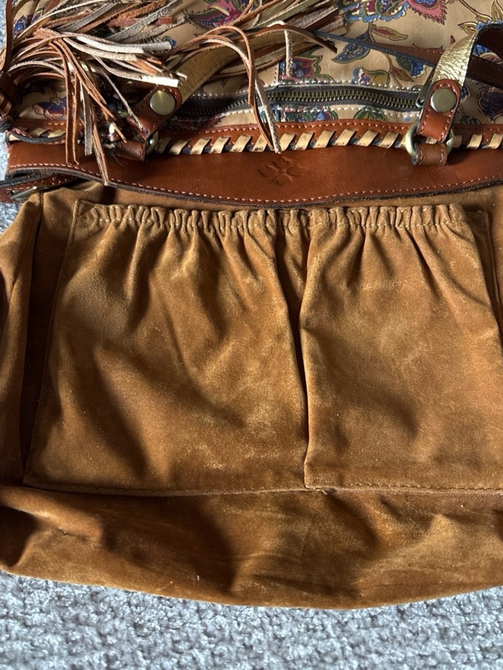 Patricia Nash Floral Printed Shoulder Bag in Tan, Gold and Brown - Picture 6 of 9